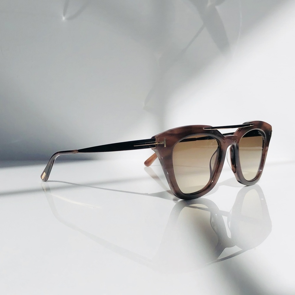 New TOM FORD Anna Cat Eye Brown Sunglasses - Picture 6 of 16